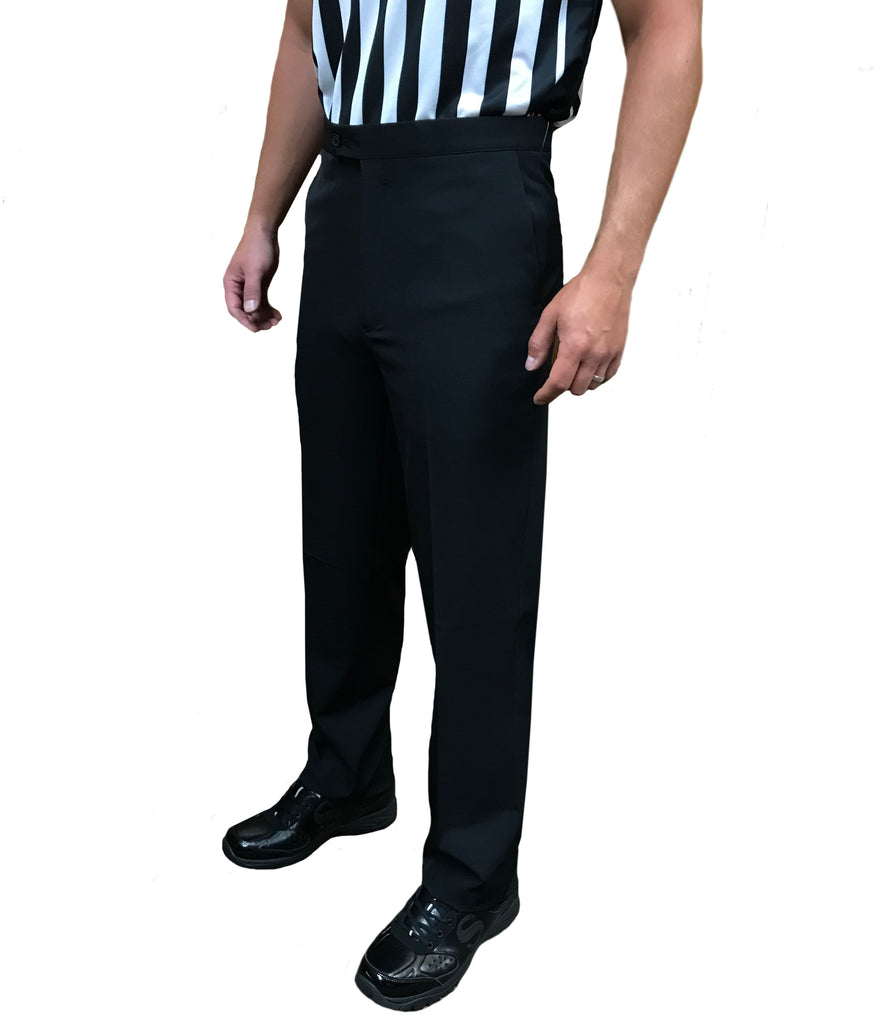 Women's Black Flat Front Referee Pants 4-Way Stretch Western Cut